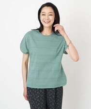 PZKGS11150 GEORGES RECH(ジョルジュ・レッシュ)  [日本製]ジャガードボーダーカットソー グリーン