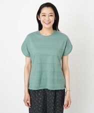 PZKGS11150 GEORGES RECH(ジョルジュ・レッシュ)  [日本製]ジャガードボーダーカットソー グリーン
