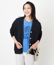 PZKGS16150 GEORGES RECH(ジョルジュ・レッシュ) [接触冷感]PARIS刺繍7分袖カットソー ホワイト