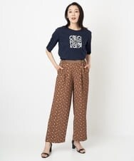 PZKGS17130 GEORGES RECH(ジョルジュ・レッシュ) [接触冷感]ロゴプリント5分袖ラウンドヘムカットソー ホワイト