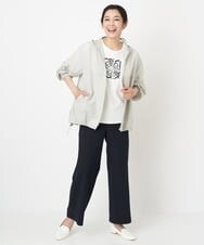 PZKGS17130 GEORGES RECH(ジョルジュ・レッシュ) [接触冷感]ロゴプリント5分袖ラウンドヘムカットソー ホワイト