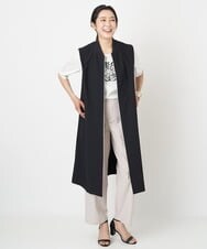 PZKGS17130 GEORGES RECH(ジョルジュ・レッシュ) [接触冷感]ロゴプリント5分袖ラウンドヘムカットソー ホワイト