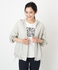 PZKGS17130 GEORGES RECH(ジョルジュ・レッシュ) [接触冷感]ロゴプリント5分袖ラウンドヘムカットソー ホワイト