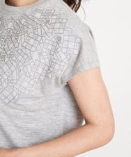 PZKGS31190 GEORGES RECH(ジョルジュ・レッシュ) カットワーク刺繍ジャージーフレンチスリーブカットソー グレー