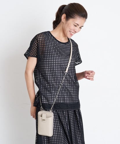 PZKGS32230 GEORGES RECH  [セットアップ対応]シアーチェックチュールジャージーカットソー