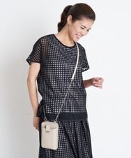 PZKGS32230 GEORGES RECH(ジョルジュ・レッシュ)  [セットアップ対応]シアーチェックチュールジャージーカットソー ブラック