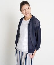 PZKGS32230 GEORGES RECH(ジョルジュ・レッシュ)  [セットアップ対応]シアーチェックチュールジャージーカットソー ブラック