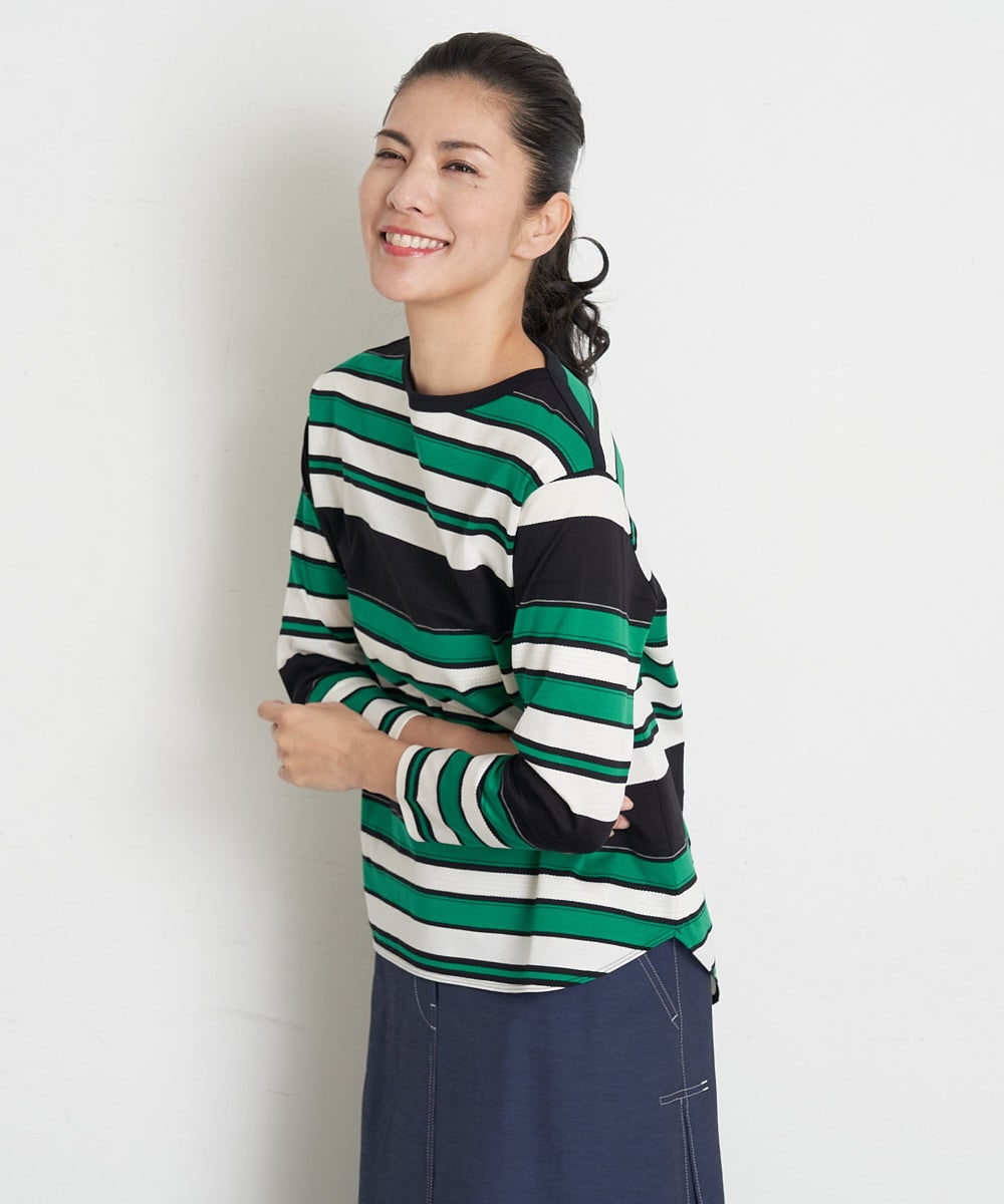 日本製]マルチボーダーカットソー(カットソー・Tシャツ) | GEORGES