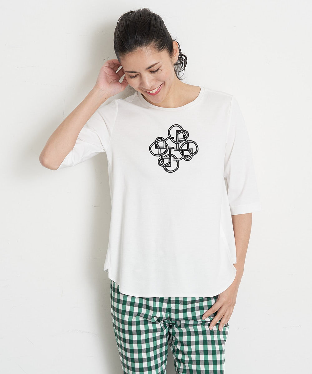 PZKGT47150 GEORGES RECH(ジョルジュ・レッシュ) コットンスムースロゴTシャツ ホワイト