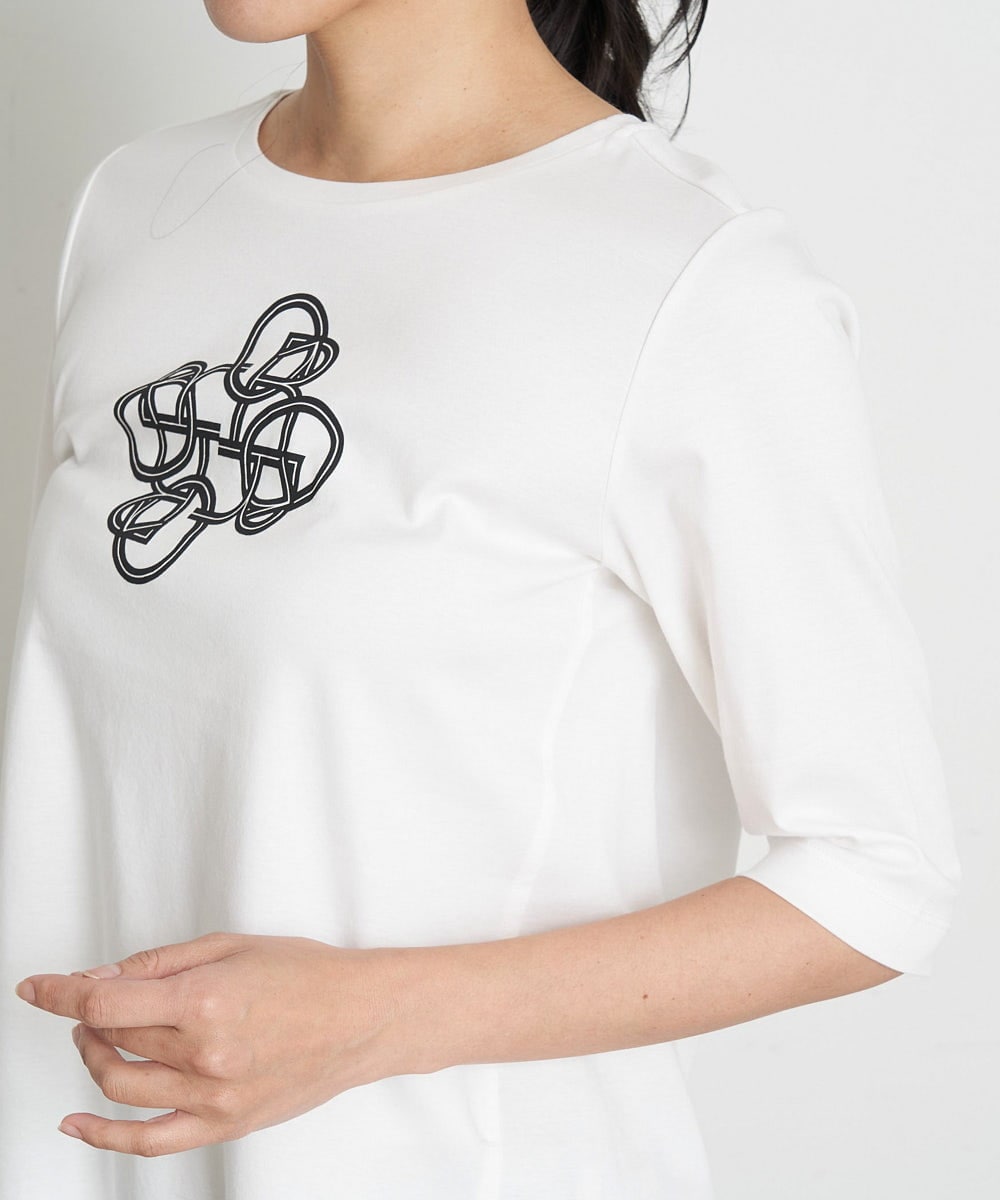 PZKGT47150 GEORGES RECH(ジョルジュ・レッシュ) コットンスムースロゴTシャツ ホワイト
