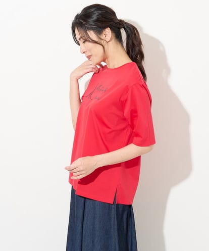 PZKGV17150  エッフェル塔刺繍ロゴプリントカットソー