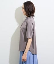 PZKGV54170 GEORGES RECH(ジョルジュ・レッシュ) ギャザーハイネック5分袖カットソー グレー