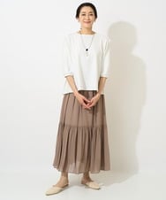 PZKGX44190 GEORGES RECH(ジョルジュ・レッシュ) サッカージャージーサイドプリーツカットソー ネイビー