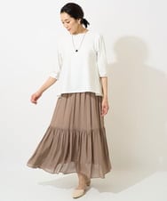 PZKGX44190 GEORGES RECH(ジョルジュ・レッシュ) サッカージャージーサイドプリーツカットソー ネイビー