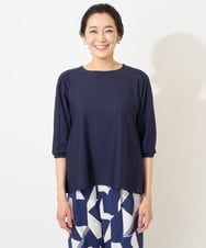 PZKGX44190 GEORGES RECH(ジョルジュ・レッシュ) サッカージャージーサイドプリーツカットソー ネイビー