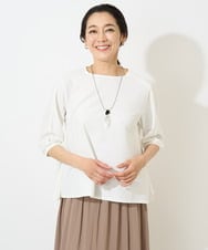 PZKGX44190 GEORGES RECH(ジョルジュ・レッシュ) サッカージャージーサイドプリーツカットソー ホワイト