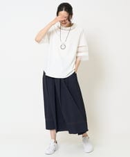 PZKHA58250 GEORGES RECH(ジョルジュ・レッシュ) チュールエンブロイダリー6分袖カットソー ブラック