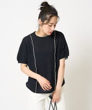 PZKHA64210 GEORGES RECH(ジョルジュ・レッシュ) ランダムシャーリングドルマンスリーブカットソー ブラック