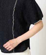 PZKHA64210 GEORGES RECH(ジョルジュ・レッシュ) ランダムシャーリングドルマンスリーブカットソー ブラック