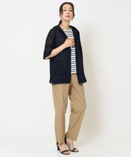 PZKHA67130 GEORGES RECH(ジョルジュ・レッシュ)  [日本製]マルチボーダーラメタンクトップ ベージュ系