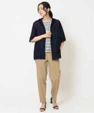 PZKHA67130 GEORGES RECH(ジョルジュ・レッシュ)  [日本製]マルチボーダーラメタンクトップ ベージュ系