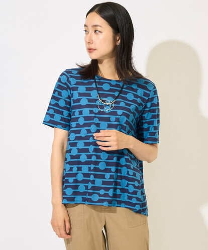 PZKHB08210 GEORGES RECH  [日本製]ドットボーダーカットソー