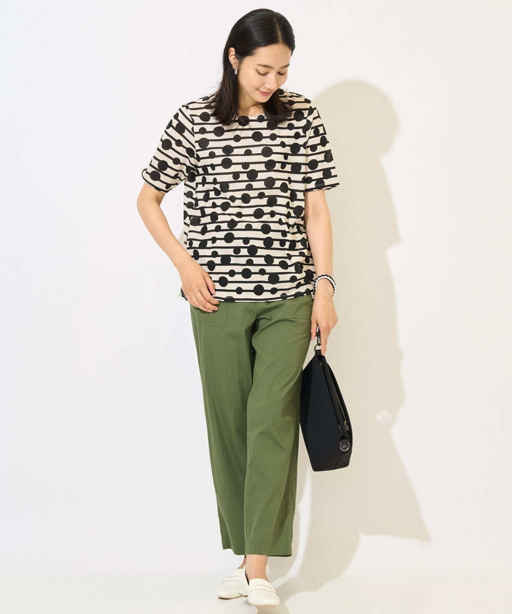 PZKHB08210 GEORGES RECH(ジョルジュ・レッシュ)  [日本製]ドットボーダーカットソー ネイビー系