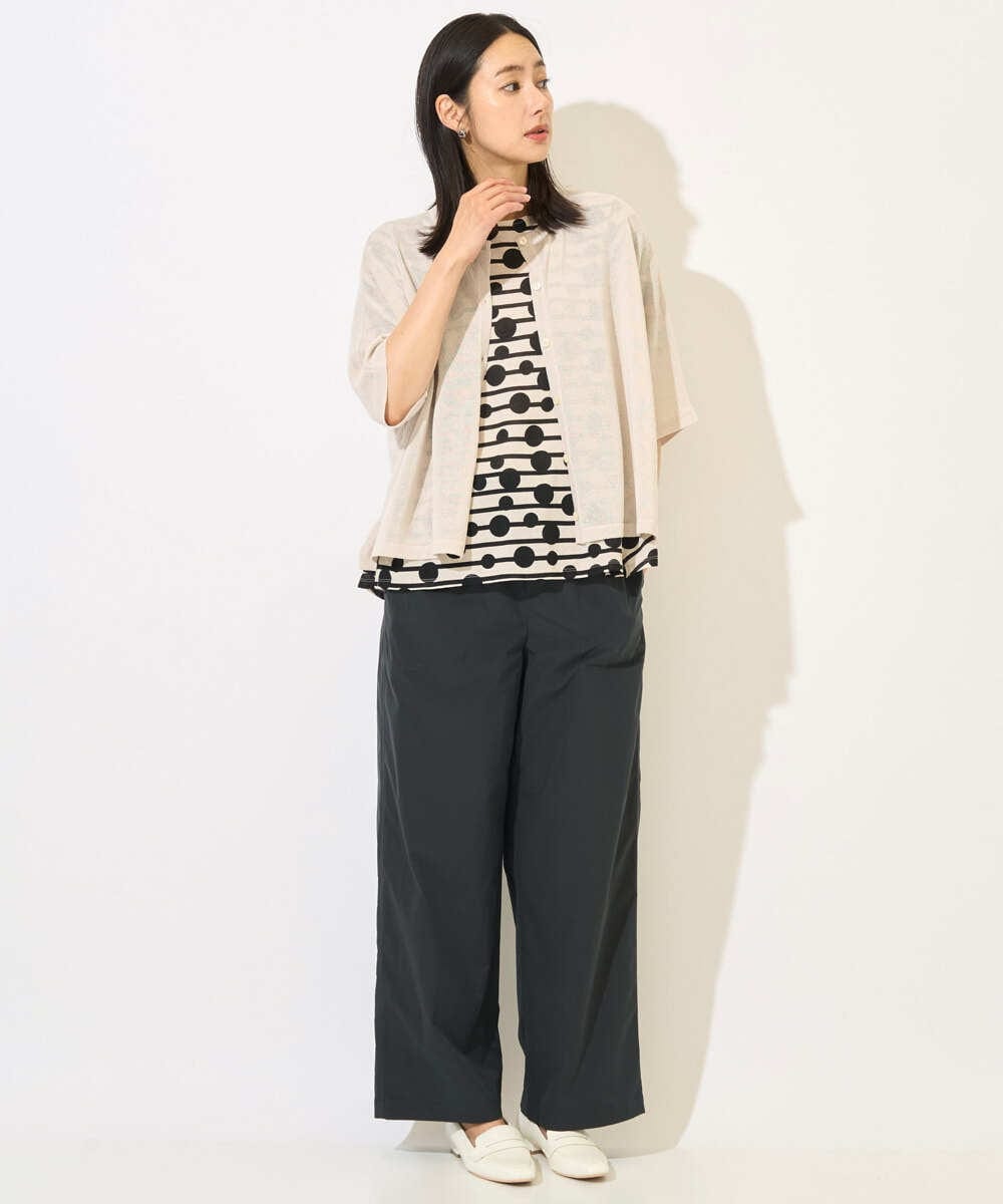 PZKHB08210 GEORGES RECH(ジョルジュ・レッシュ)  [日本製]ドットボーダーカットソー ネイビー系