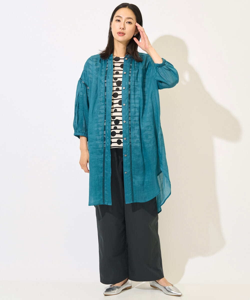 PZKHB08210 GEORGES RECH(ジョルジュ・レッシュ)  [日本製]ドットボーダーカットソー ネイビー系