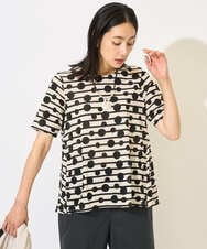 PZKHB08210 GEORGES RECH(ジョルジュ・レッシュ)  [日本製]ドットボーダーカットソー ネイビー系