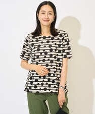 PZKHB08210 GEORGES RECH(ジョルジュ・レッシュ)  [日本製]ドットボーダーカットソー ネイビー系