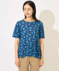 PZKHB08210 GEORGES RECH(ジョルジュ・レッシュ)  [日本製]ドットボーダーカットソー ネイビー系