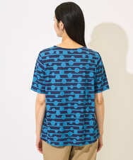 PZKHB08210 GEORGES RECH(ジョルジュ・レッシュ)  [日本製]ドットボーダーカットソー ネイビー系