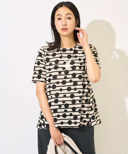 PZKHB08210 GEORGES RECH  [日本製]ドットボーダーカットソー