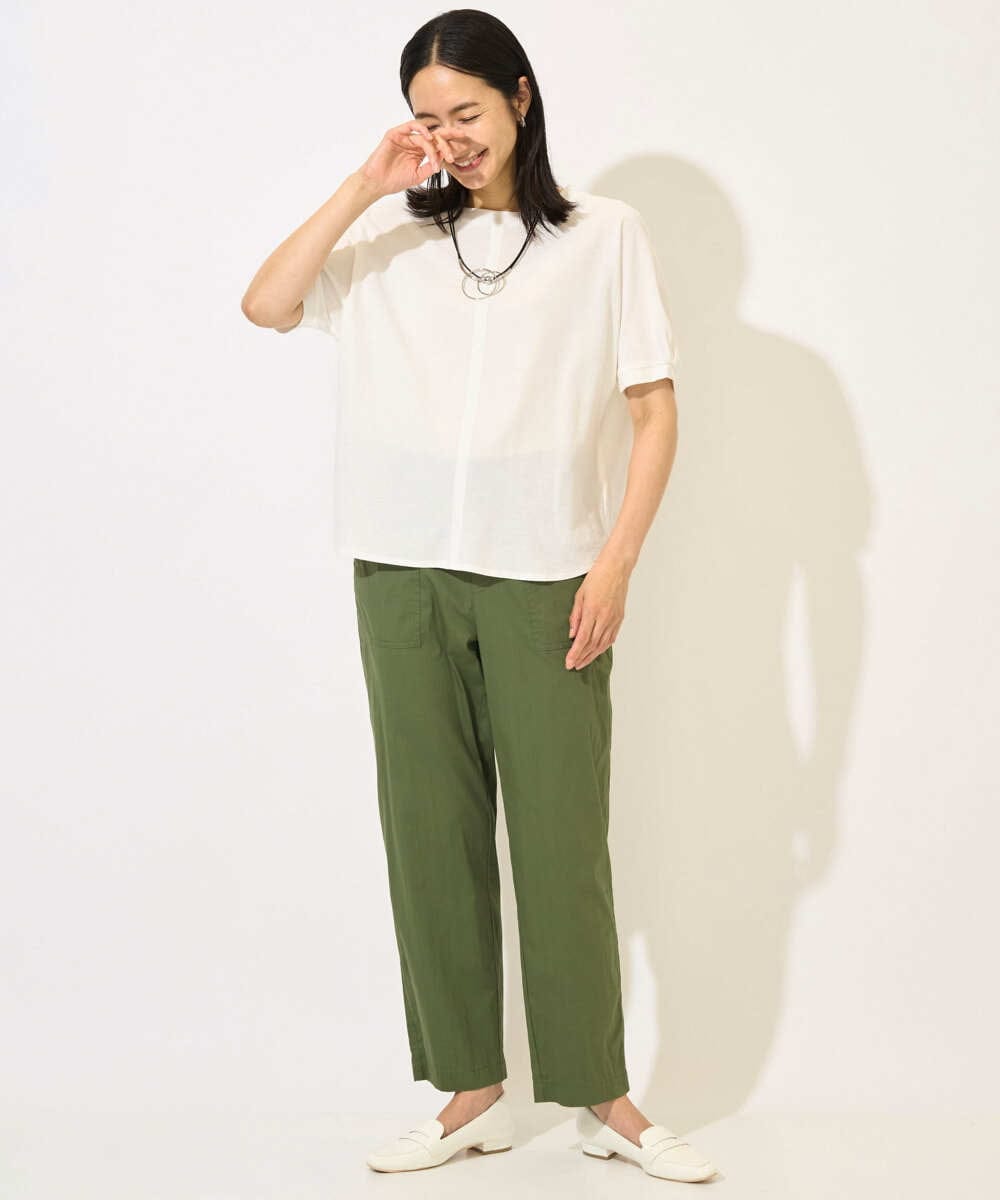 PZKHB09180 GEORGES RECH(ジョルジュ・レッシュ) ドルマンスリーブジョーゼットカットソー ブルー