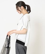 PZKHB10240 GEORGES RECH(ジョルジュ・レッシュ) [接触冷感/紫外線防止/速乾/遮熱/]メロウラインカットソー ホワイト×ブラック