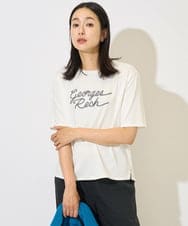 PZKHB11190 GEORGES RECH(ジョルジュ・レッシュ)  [接触冷感/紫外線カット/遮熱]テーププリントロゴカットソー ホワイト