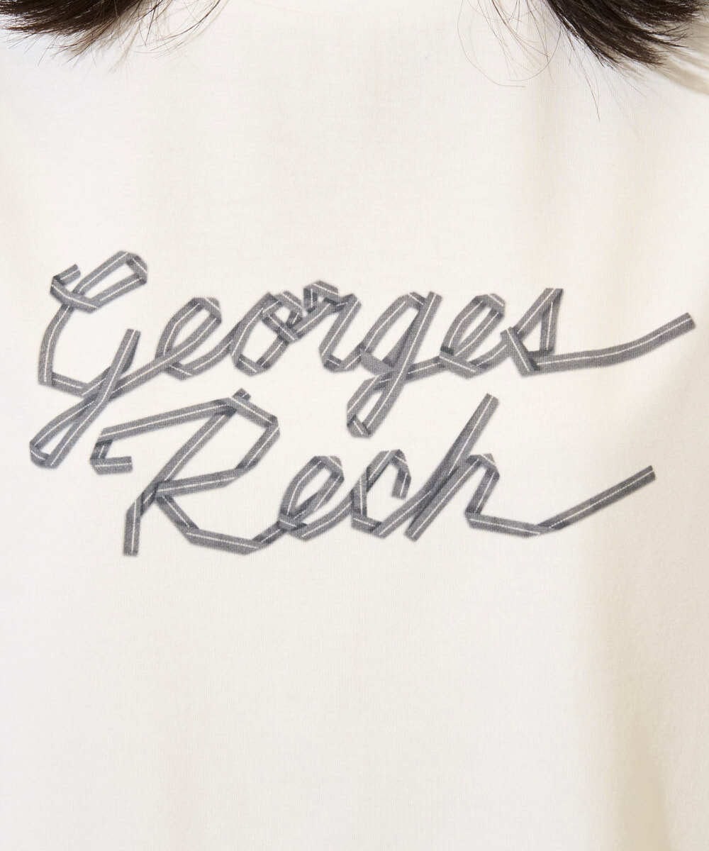 PZKHB11190 GEORGES RECH(ジョルジュ・レッシュ)  [接触冷感/紫外線カット/遮熱]テーププリントロゴカットソー ブラック