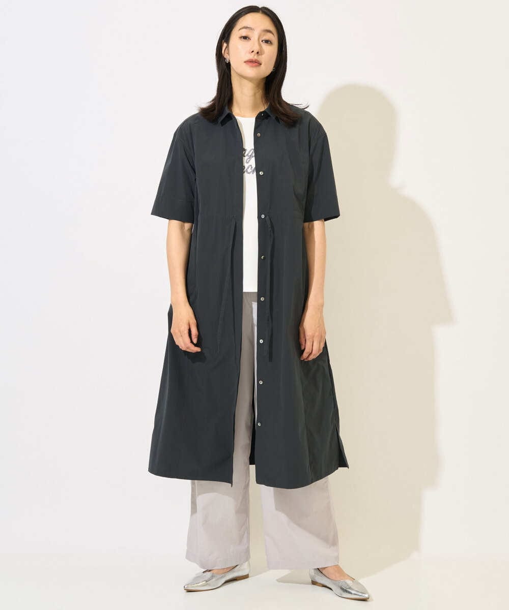PZKHB11190 GEORGES RECH(ジョルジュ・レッシュ)  [接触冷感/紫外線カット/遮熱]テーププリントロゴカットソー ブラック