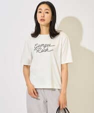 PZKHB11190 GEORGES RECH(ジョルジュ・レッシュ)  [接触冷感/紫外線カット/遮熱]テーププリントロゴカットソー ブラック
