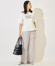 PZKHB11190 GEORGES RECH(ジョルジュ・レッシュ)  [接触冷感/紫外線カット/遮熱]テーププリントロゴカットソー ブラック