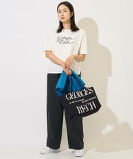 PZKHB11190 GEORGES RECH(ジョルジュ・レッシュ)  [接触冷感/紫外線カット/遮熱]テーププリントロゴカットソー ブラック