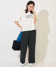 PZKHB11190 GEORGES RECH(ジョルジュ・レッシュ)  [接触冷感/紫外線カット/遮熱]テーププリントロゴカットソー ブラック