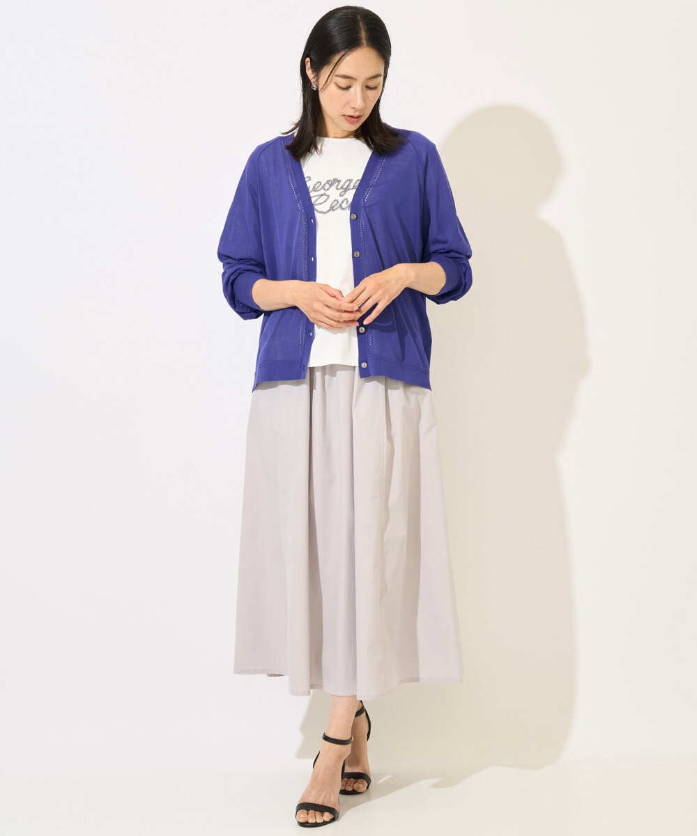 PZKHB11190 GEORGES RECH(ジョルジュ・レッシュ)  [接触冷感/紫外線カット/遮熱]テーププリントロゴカットソー ブラック