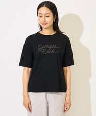 PZKHB11190 GEORGES RECH(ジョルジュ・レッシュ)  [接触冷感/紫外線カット/遮熱]テーププリントロゴカットソー ブラック