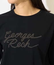 PZKHB11190 GEORGES RECH(ジョルジュ・レッシュ)  [接触冷感/紫外線カット/遮熱]テーププリントロゴカットソー ブラック