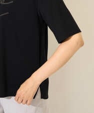 PZKHB11190 GEORGES RECH(ジョルジュ・レッシュ)  [接触冷感/紫外線カット/遮熱]テーププリントロゴカットソー ブラック