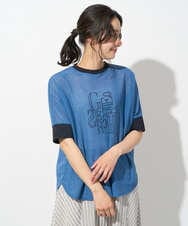 PZKHD48190 GEORGES RECH(ジョルジュ・レッシュ) シアーポンチョロゴカットソー ブルー