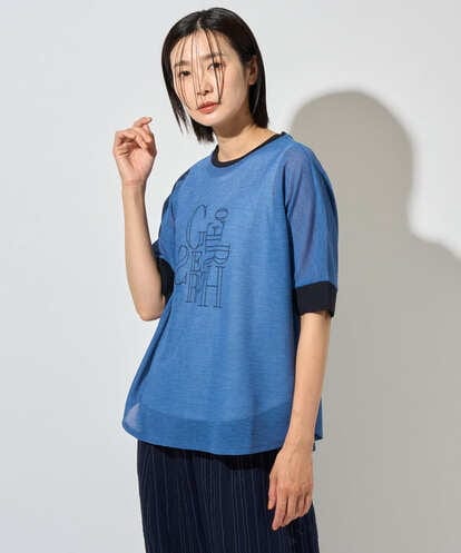 PZKHD48190 GEORGES RECH シアーポンチョロゴカットソー