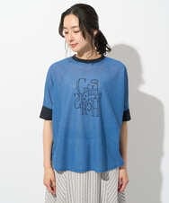 PZKHD48190 GEORGES RECH(ジョルジュ・レッシュ) シアーポンチョロゴカットソー ブルー